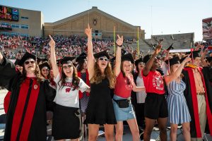 students celebrating in Camp Randall