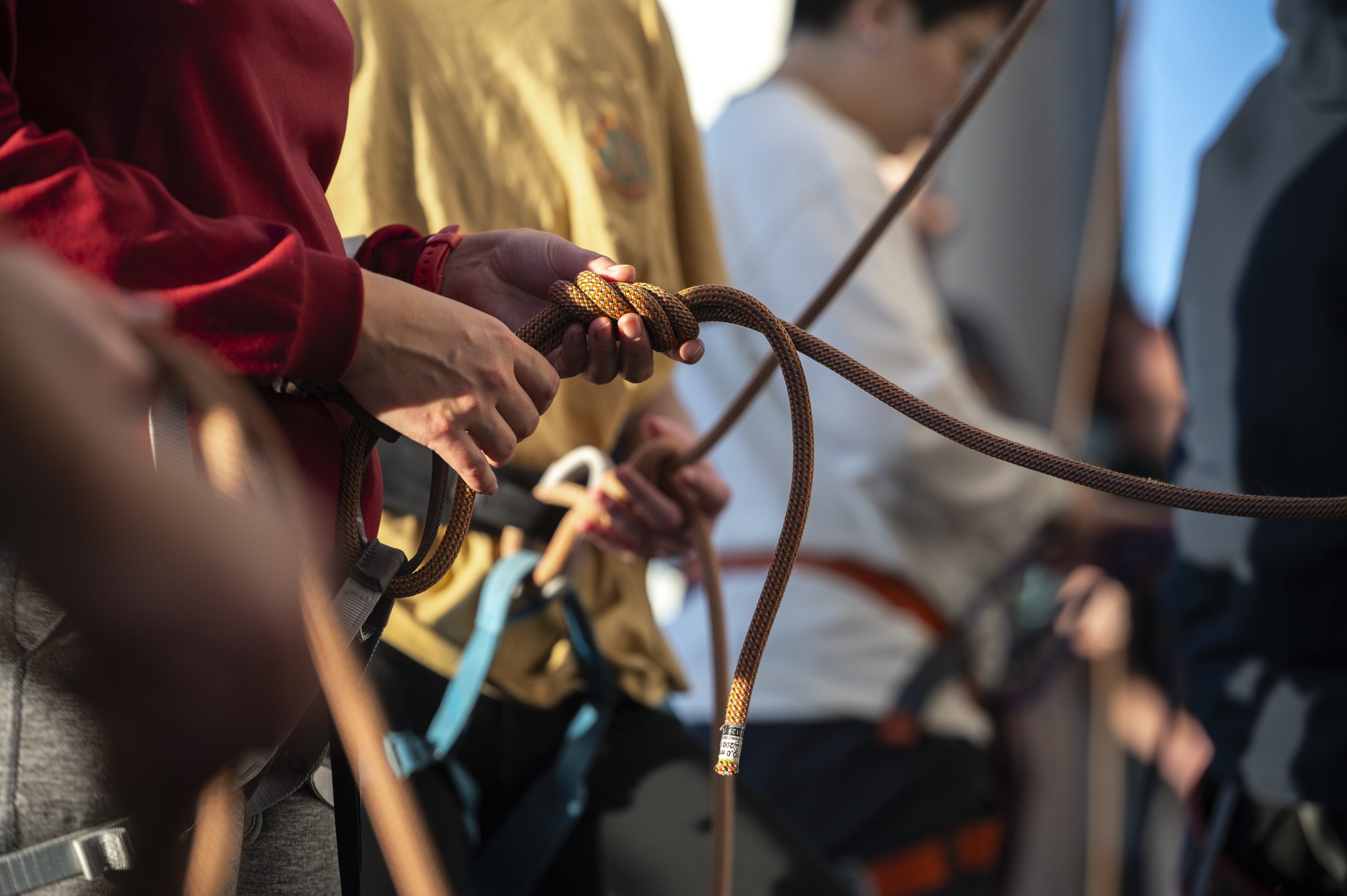 People getting ready to rock climb