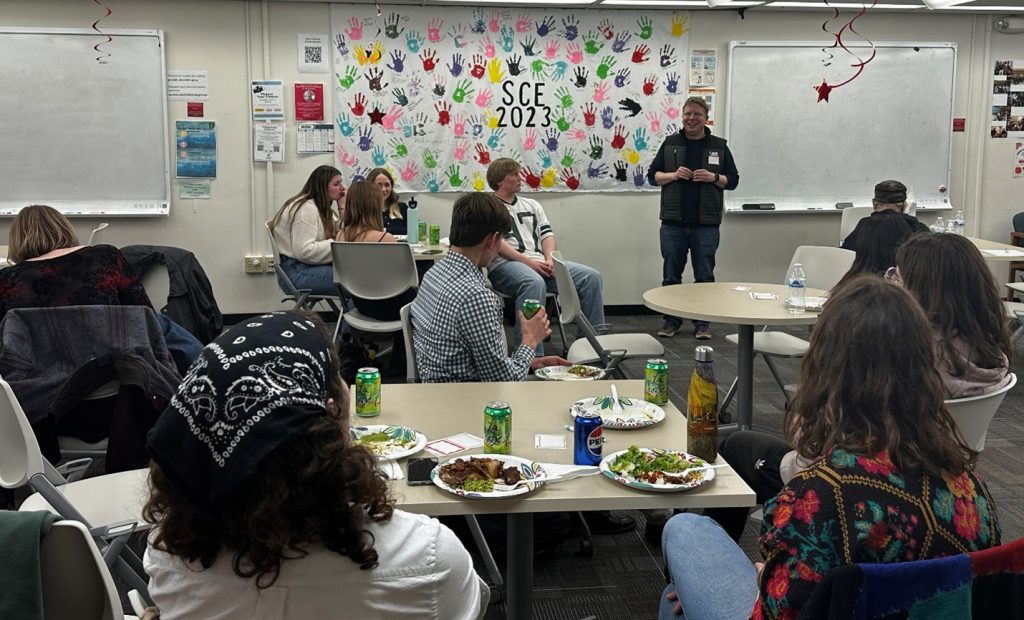 College of Letters & Sciences Rural Student Networking Event with Wasson Professor in Biochemistry, Dr. Aaron Hoskins, held in the Center for Academic Excellence on March 12th